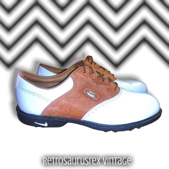 Vintage Nike Golf Spikes Shoes Air Zoom Tradition Saddle  Vintage 1990’s Nike Women’s Zoom Air Kempshall Suede Saddleback Golf Cleats, 7.5